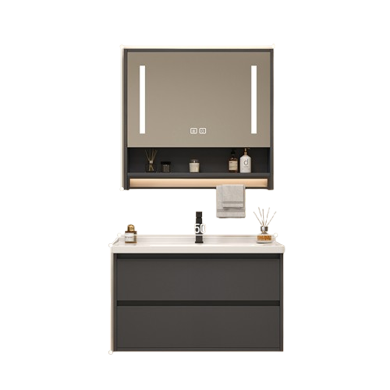 Home Bathroom Vanity Combo - Keramik-WC-Badezimmer-Waschtische, Vintage-Trennwand-Waschtisch, graue Badezimmer-Waschtische, leichte Aufbewahrung,