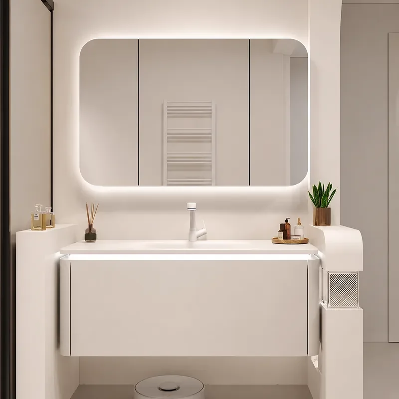Home Bathroom Vanity Combo - Keramik-Waschtischunterschrank-Kombination, wandhängend, mit integriertem Waschbecken und